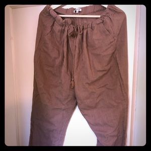 Madewell pink linen joggers